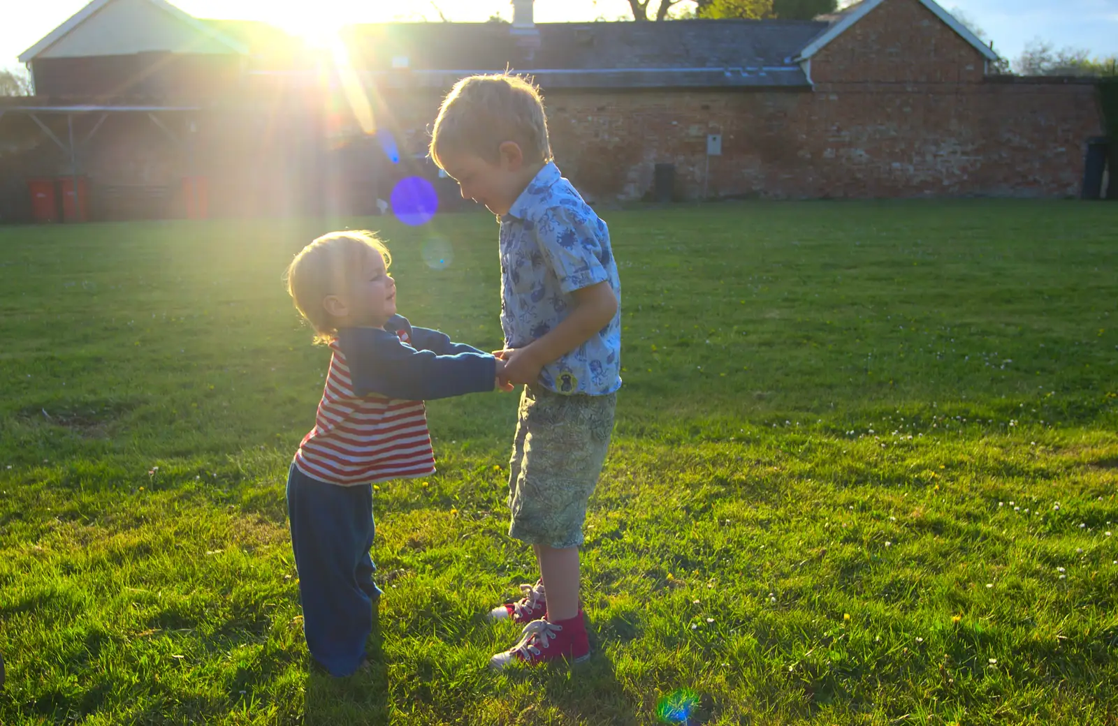 Harry and 'Big Brubberer' Fred, from Rosie and Henry's Birthday Party, Mellis, Suffolk - 5th May 2013