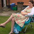 Isobel sits in a garden chair, Bank Holiday Flowers, Brome, Suffolk - 6th May 2013