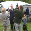 Andy P gets the 'local news' treatment, Demolishing The 1st Eye Scout Hut, Wellington Road, Eye, Suffolk - 11th May 2013