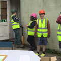 A queue of demolishers forms, Demolishing The 1st Eye Scout Hut, Wellington Road, Eye, Suffolk - 11th May 2013