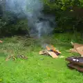 A bonfire scene, Demolishing The 1st Eye Scout Hut, Wellington Road, Eye, Suffolk - 11th May 2013