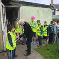 The queue starts going in, Demolishing The 1st Eye Scout Hut, Wellington Road, Eye, Suffolk - 11th May 2013