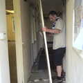 The internal door finally comes off, Demolishing The 1st Eye Scout Hut, Wellington Road, Eye, Suffolk - 11th May 2013