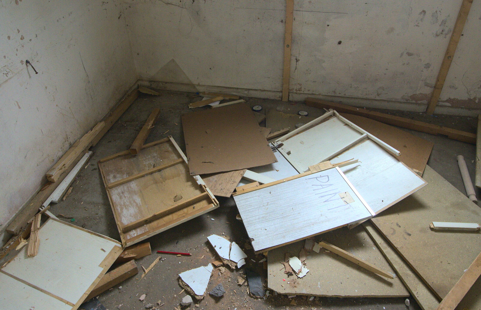 The remains of the store room from Demolishing The 1st Eye Scout Hut, Wellington Road, Eye, Suffolk - 11th May 2013