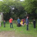 A crowd builds up by the fire, Demolishing The 1st Eye Scout Hut, Wellington Road, Eye, Suffolk - 11th May 2013