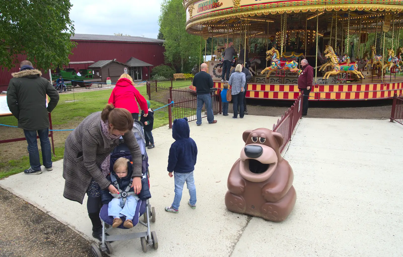 Harry is strapped in again, from A Day at Bressingham Steam and Gardens, Diss, Norfolk - 18th May 2013