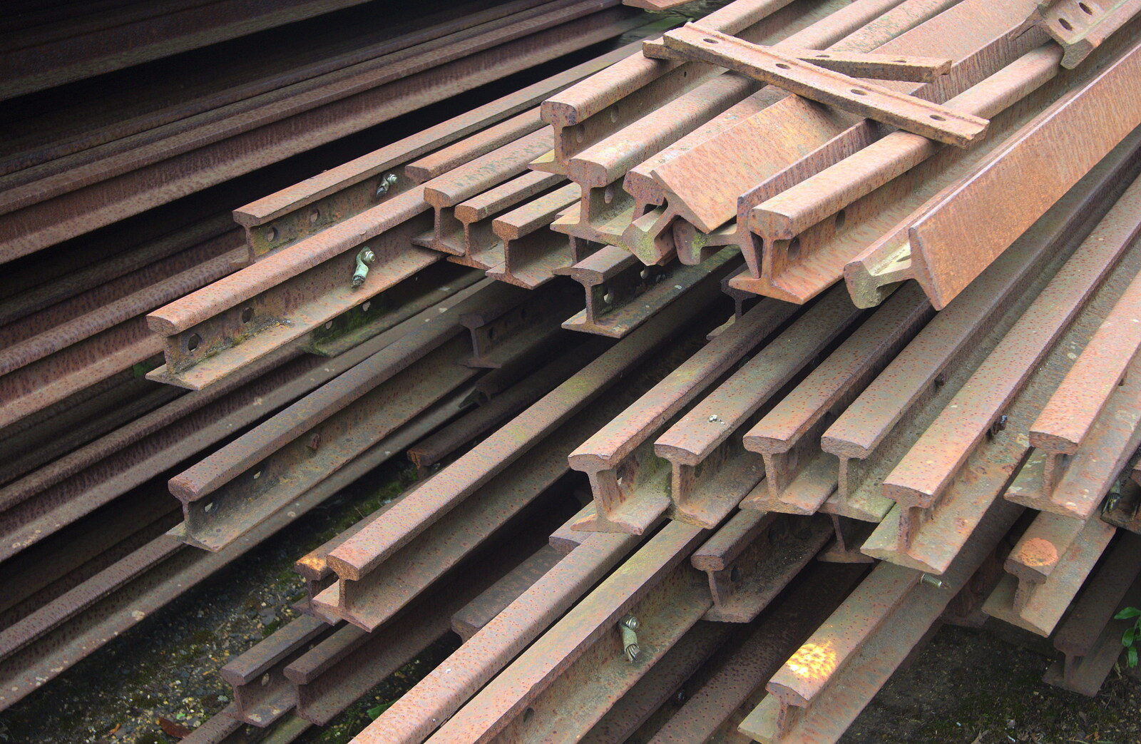 A big pile of tiny narrow-guage railway track from A Day at Bressingham Steam and Gardens, Diss, Norfolk - 18th May 2013