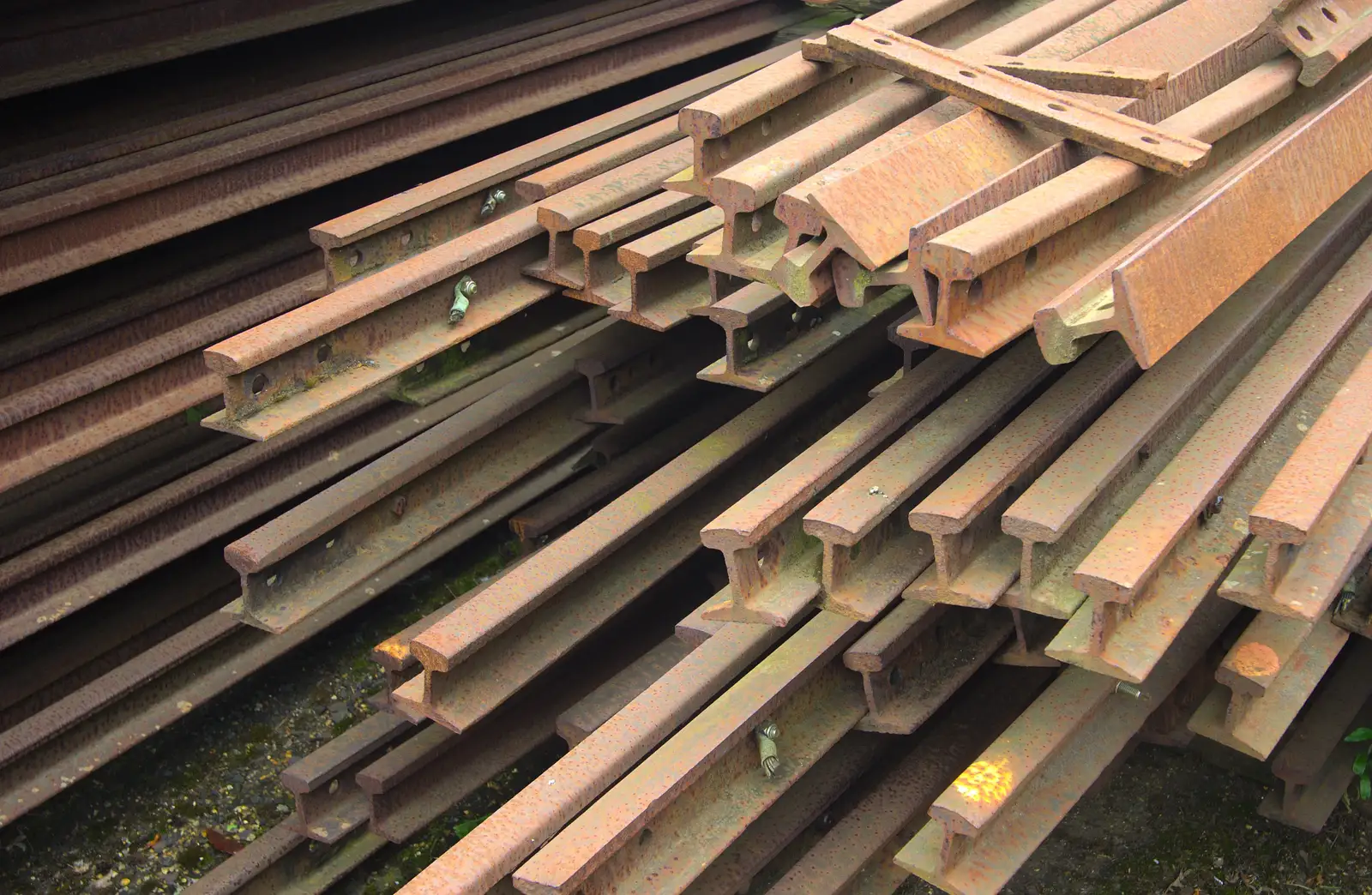 A big pile of tiny narrow-guage railway track, from A Day at Bressingham Steam and Gardens, Diss, Norfolk - 18th May 2013