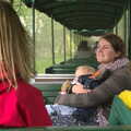 Isobel and Baby Gabey on the train, A Day at Bressingham Steam and Gardens, Diss, Norfolk - 18th May 2013