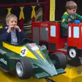 The boys mess around on some rides, A Day at Bressingham Steam and Gardens, Diss, Norfolk - 18th May 2013