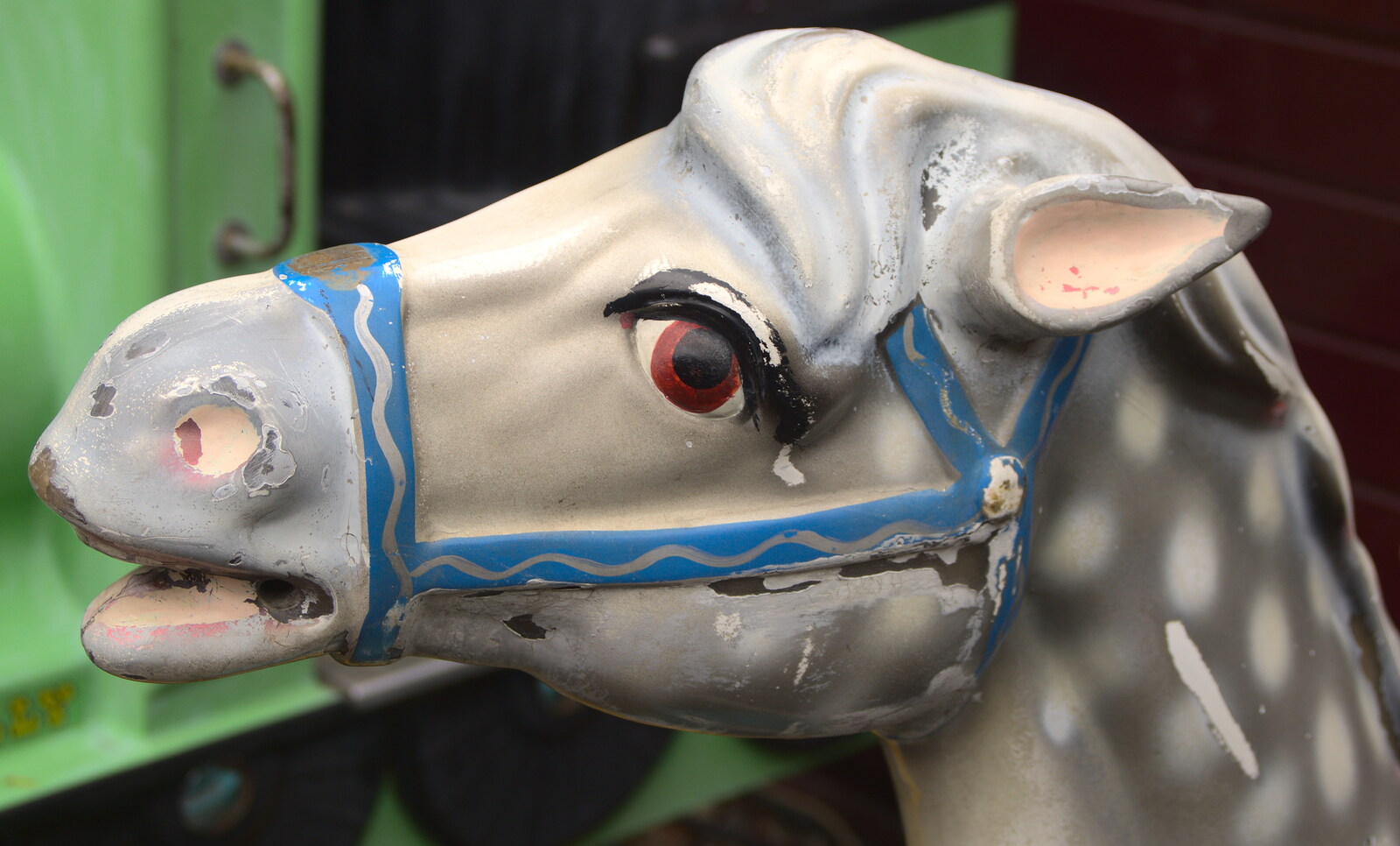 A sad-looking wooden horse from A Day at Bressingham Steam and Gardens, Diss, Norfolk - 18th May 2013