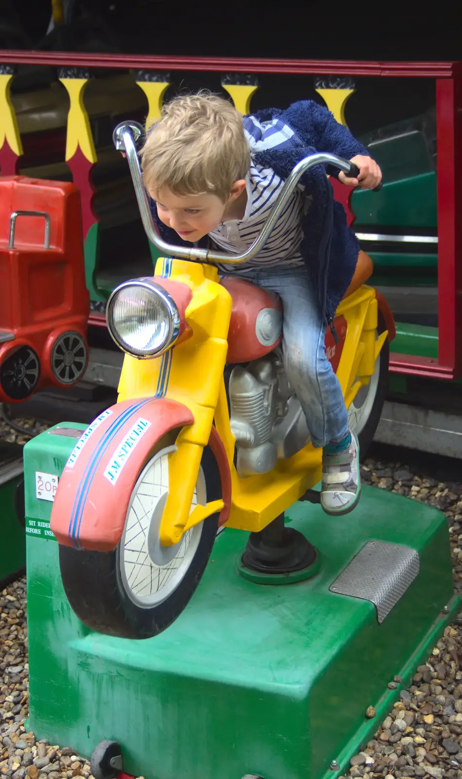 Fred really gets in to the 'Harley Davidson' look, from A Day at Bressingham Steam and Gardens, Diss, Norfolk - 18th May 2013