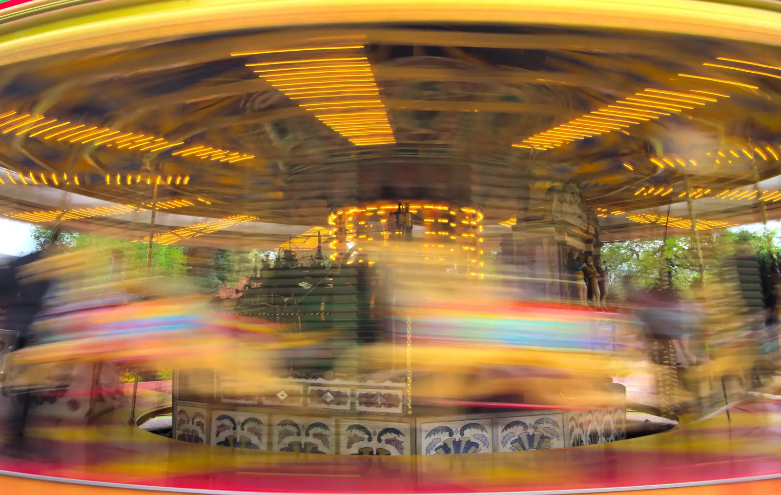 A blur of lights and wooden horses, from A Day at Bressingham Steam and Gardens, Diss, Norfolk - 18th May 2013