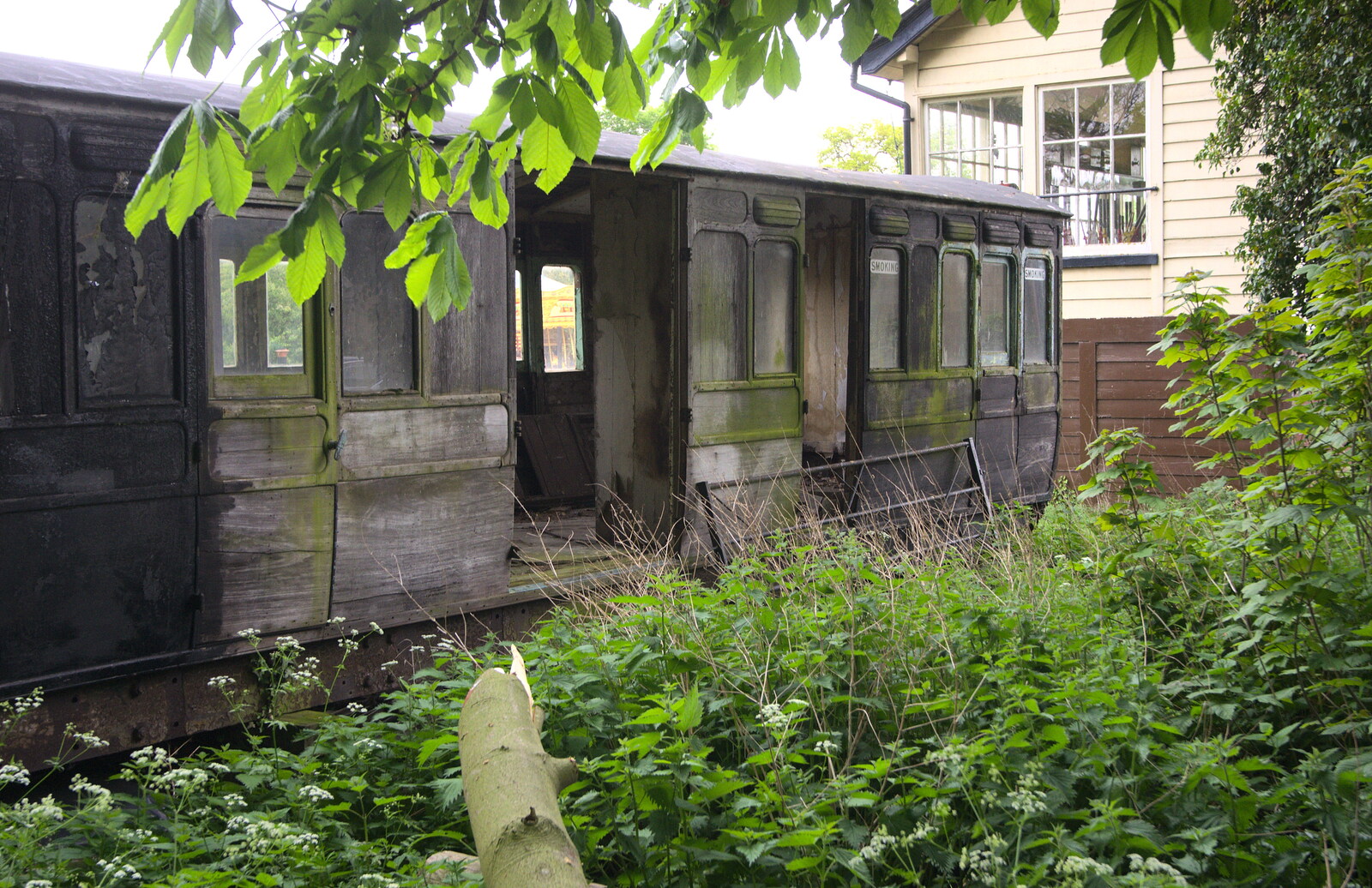 A derelict wooden coach from A Day at Bressingham Steam and Gardens, Diss, Norfolk - 18th May 2013