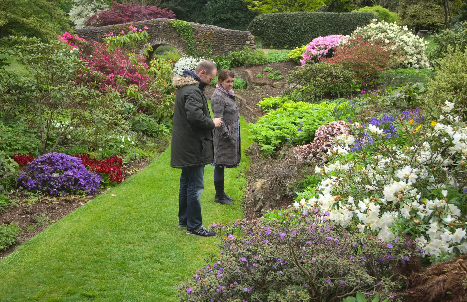 James and Isobel roam the gardens, from A Day at Bressingham Steam and Gardens, Diss, Norfolk - 18th May 2013