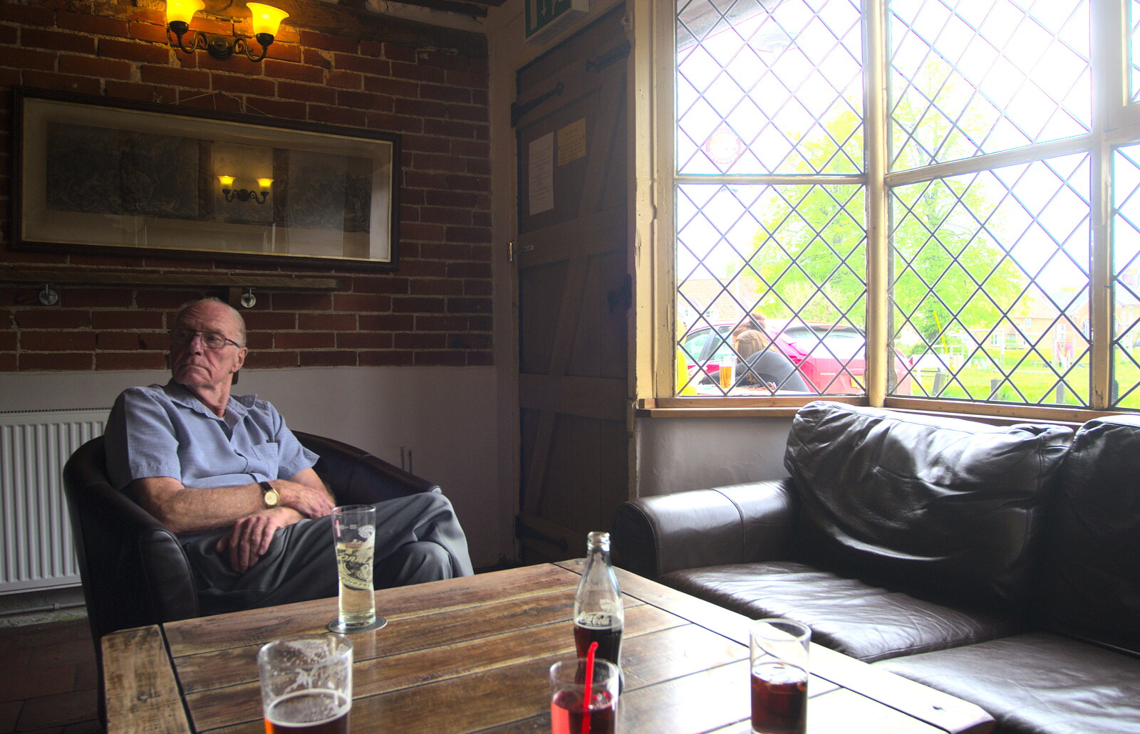 Grandad looks around from The BBs: Jo and Rob at the Cock Inn, Fair Green, Diss, Norfolk - 19th May 2013