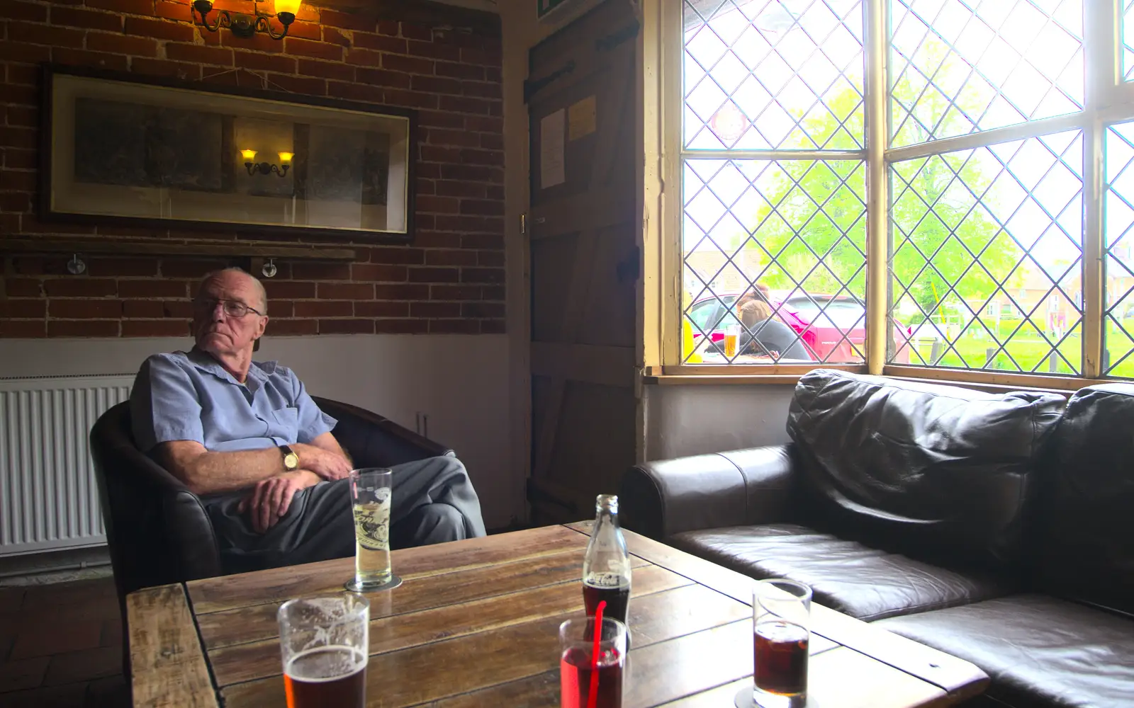 Grandad looks around, from The BBs: Jo and Rob at the Cock Inn, Fair Green, Diss, Norfolk - 19th May 2013