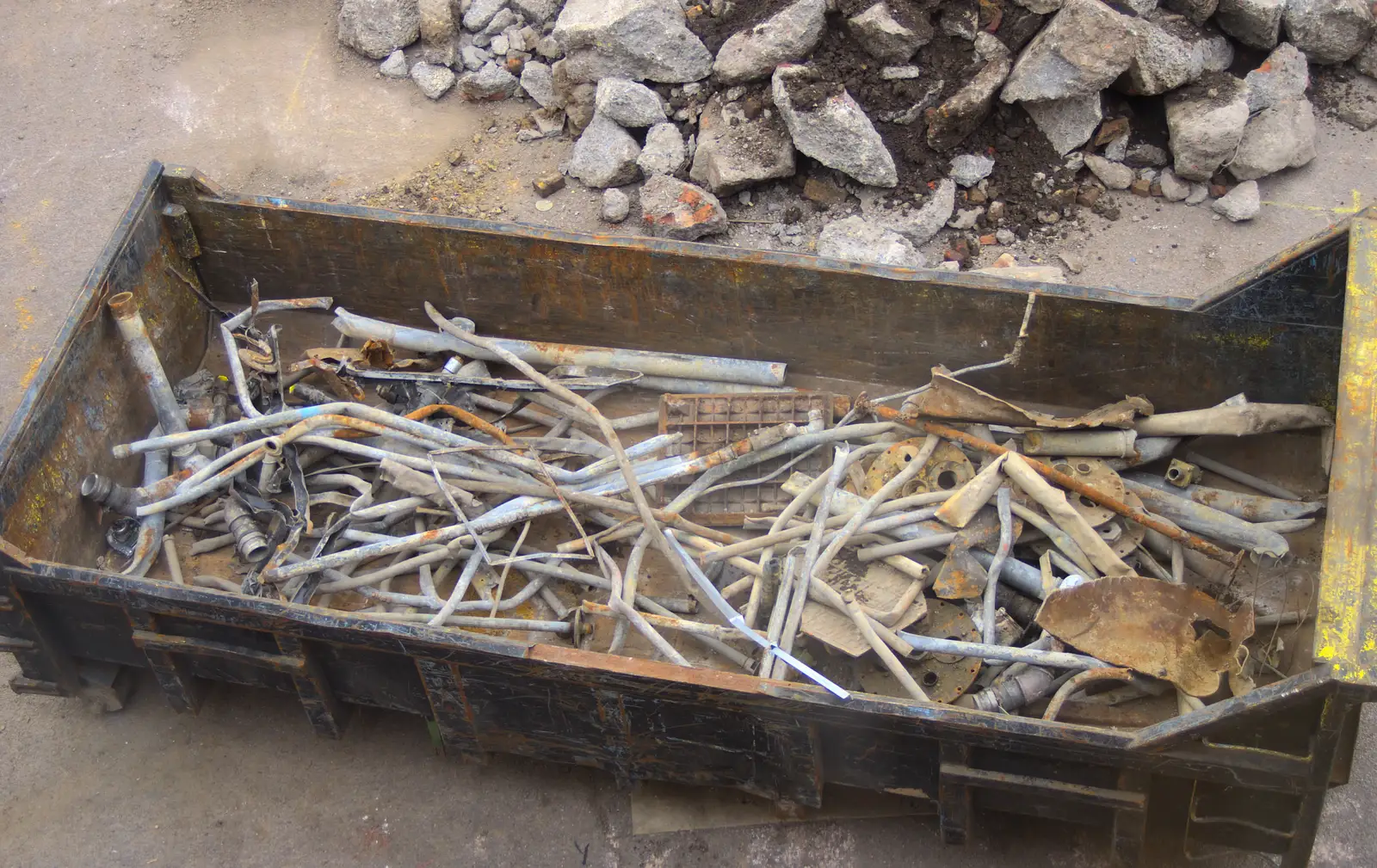 A skip is full of old fuel pipes, from Tangmere at Norwich Station, Norwich, Norfolk - 25th May 2013