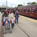 Isobel, Harry and Fred on the platform, Tangmere at Norwich Station, Norwich, Norfolk - 25th May 2013