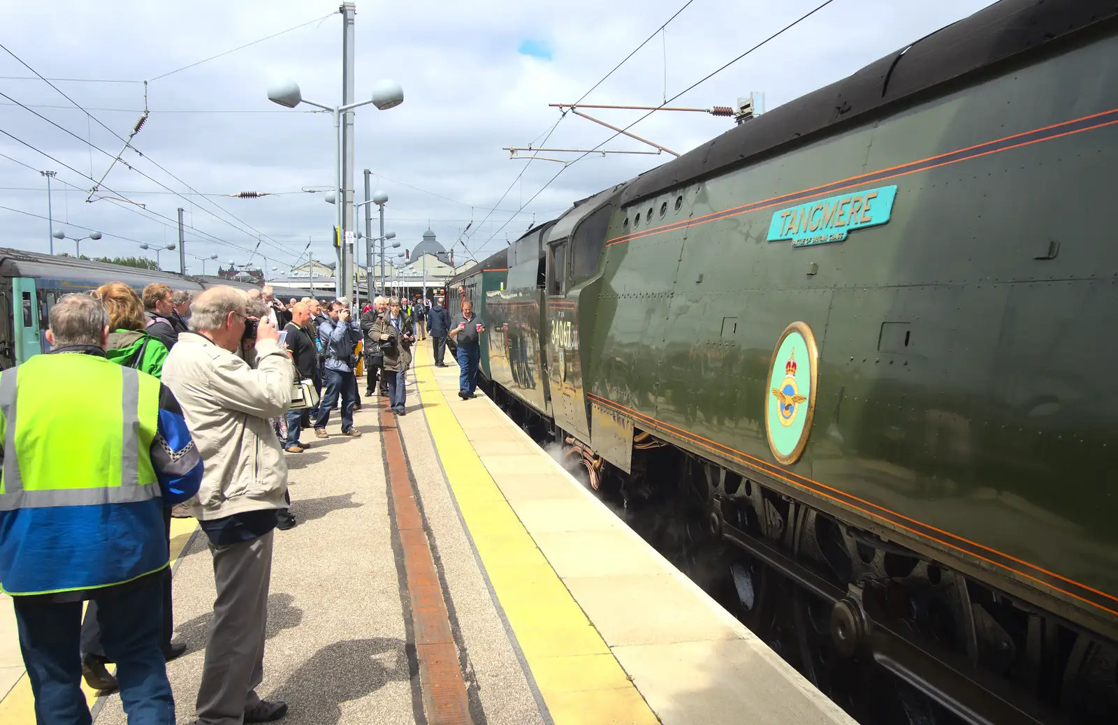 34067 Tangmere and its RAF crest, from Tangmere at Norwich Station, Norwich, Norfolk - 25th May 2013