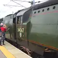 Isobel shows Fred the footplate, Tangmere at Norwich Station, Norwich, Norfolk - 25th May 2013