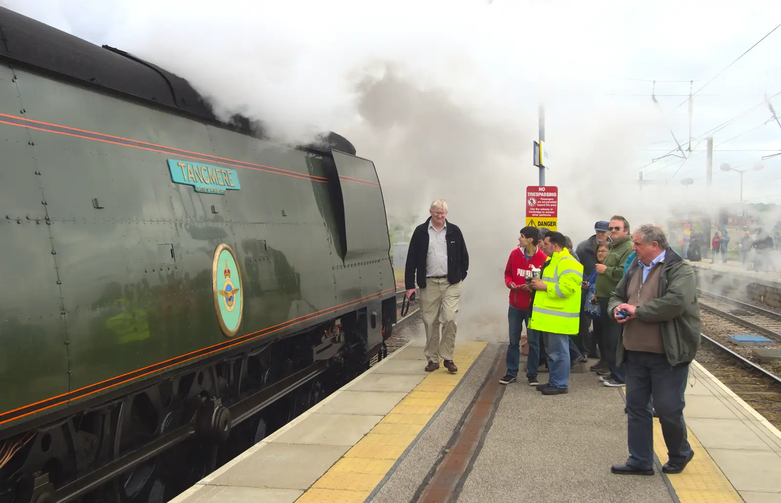 Steam and smoke swirls around, from Tangmere at Norwich Station, Norwich, Norfolk - 25th May 2013