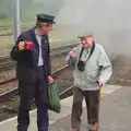 An old dude is reprimanded for trespassing, Tangmere at Norwich Station, Norwich, Norfolk - 25th May 2013