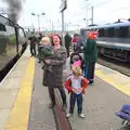 Isobel picks Harry up for a look, Tangmere at Norwich Station, Norwich, Norfolk - 25th May 2013