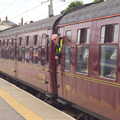 A guard looks out of the carriage, Tangmere at Norwich Station, Norwich, Norfolk - 25th May 2013