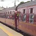 A guard looks out of the carriage, Tangmere at Norwich Station, Norwich, Norfolk - 25th May 2013