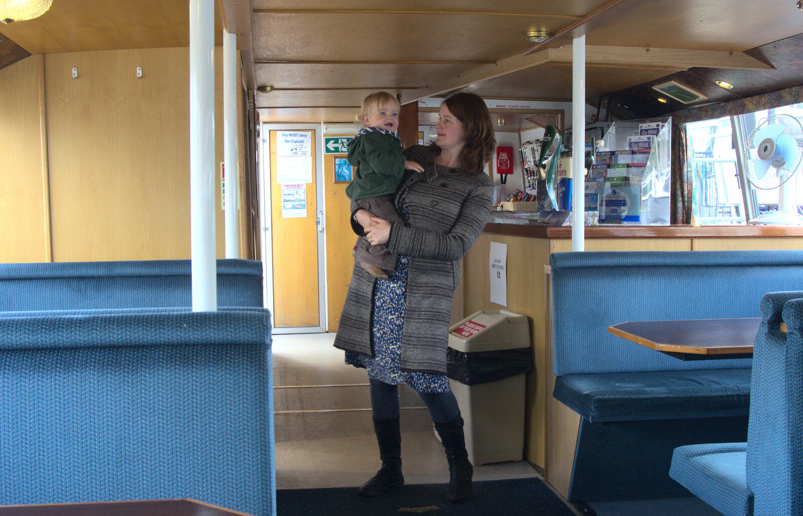 Harry and Isobel on the boat from A Trip on the Norfolk Broads, Wroxham, Norfolk - 25th May 2013