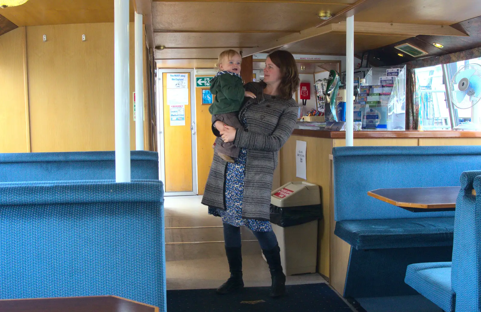 Harry and Isobel on the boat, from A Trip on the Norfolk Broads, Wroxham, Norfolk - 25th May 2013