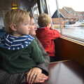Harry and Isobel look out of the window, A Trip on the Norfolk Broads, Wroxham, Norfolk - 25th May 2013
