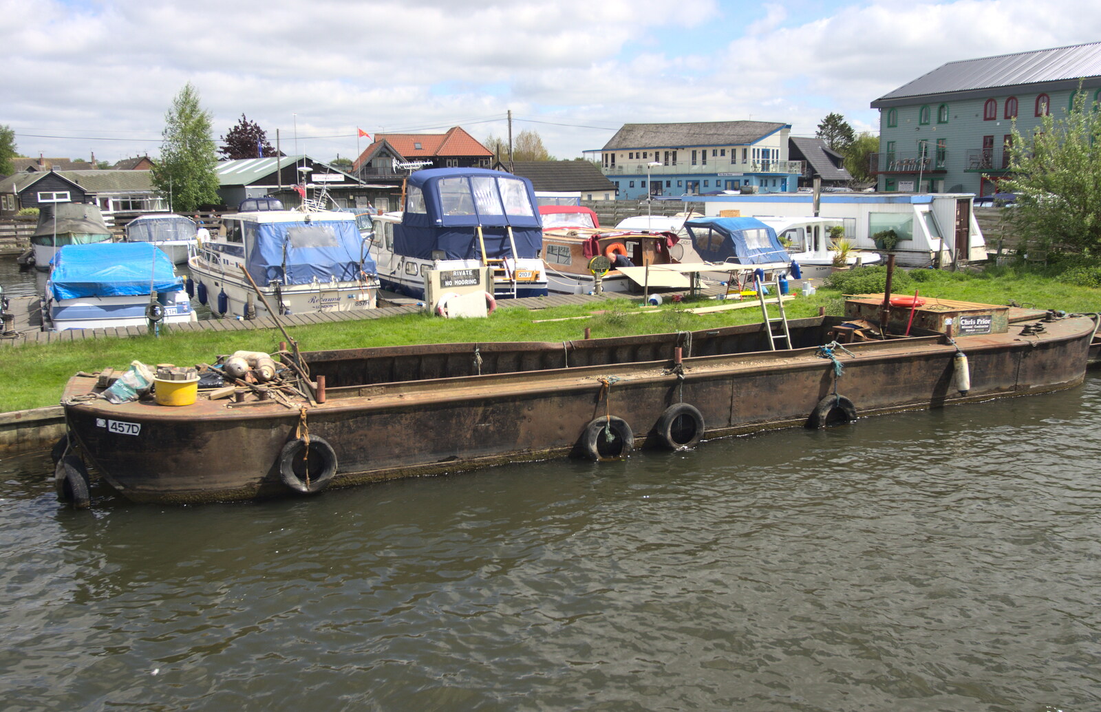 A rusting hulk on the riverbank from A Trip on the Norfolk Broads, Wroxham, Norfolk - 25th May 2013