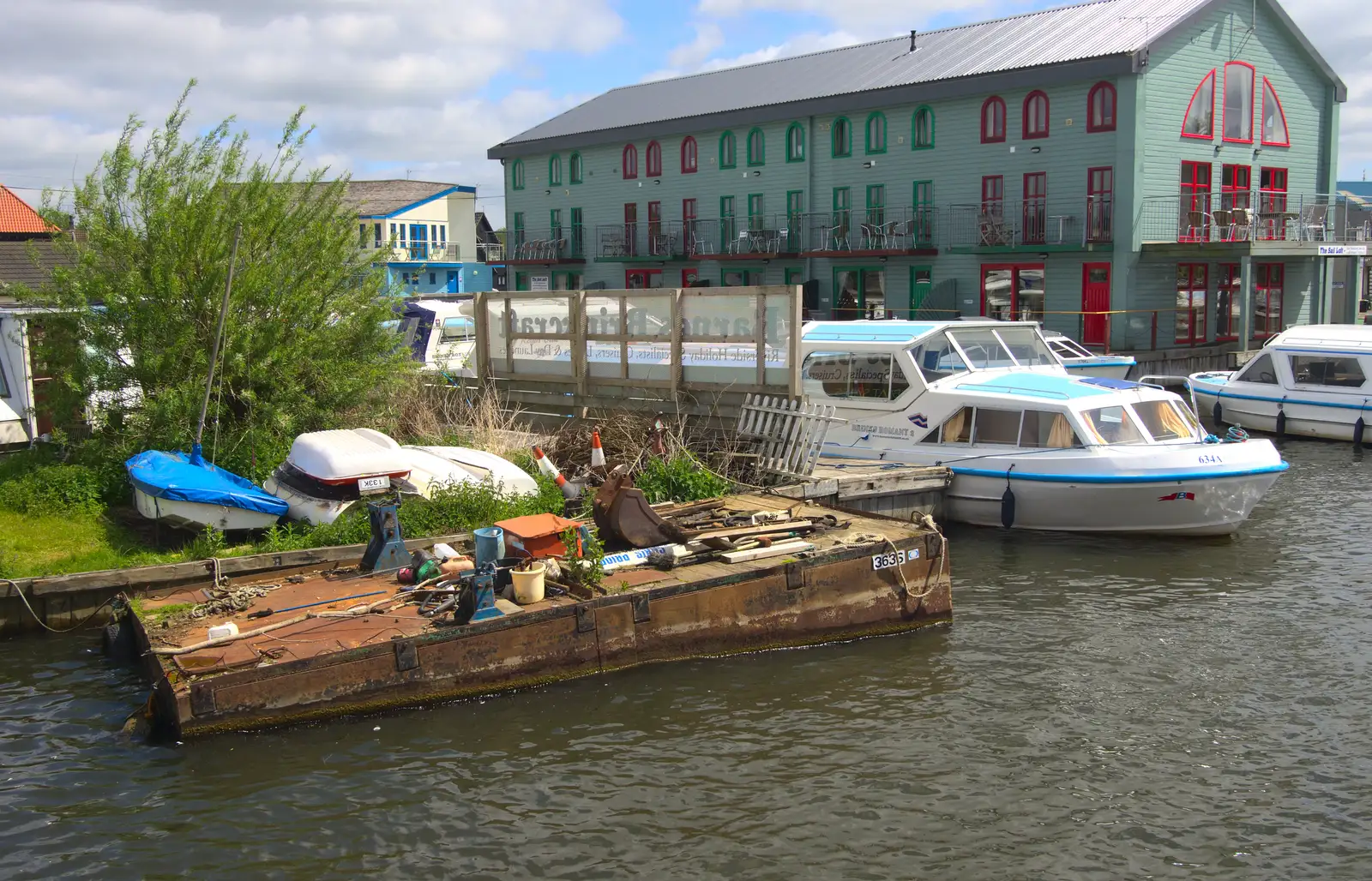 Another floating rust box, from A Trip on the Norfolk Broads, Wroxham, Norfolk - 25th May 2013