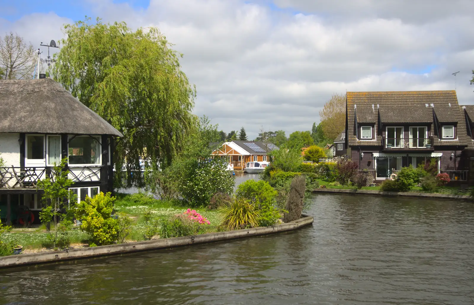 Picturesque, and expensive, riverside houses, from A Trip on the Norfolk Broads, Wroxham, Norfolk - 25th May 2013