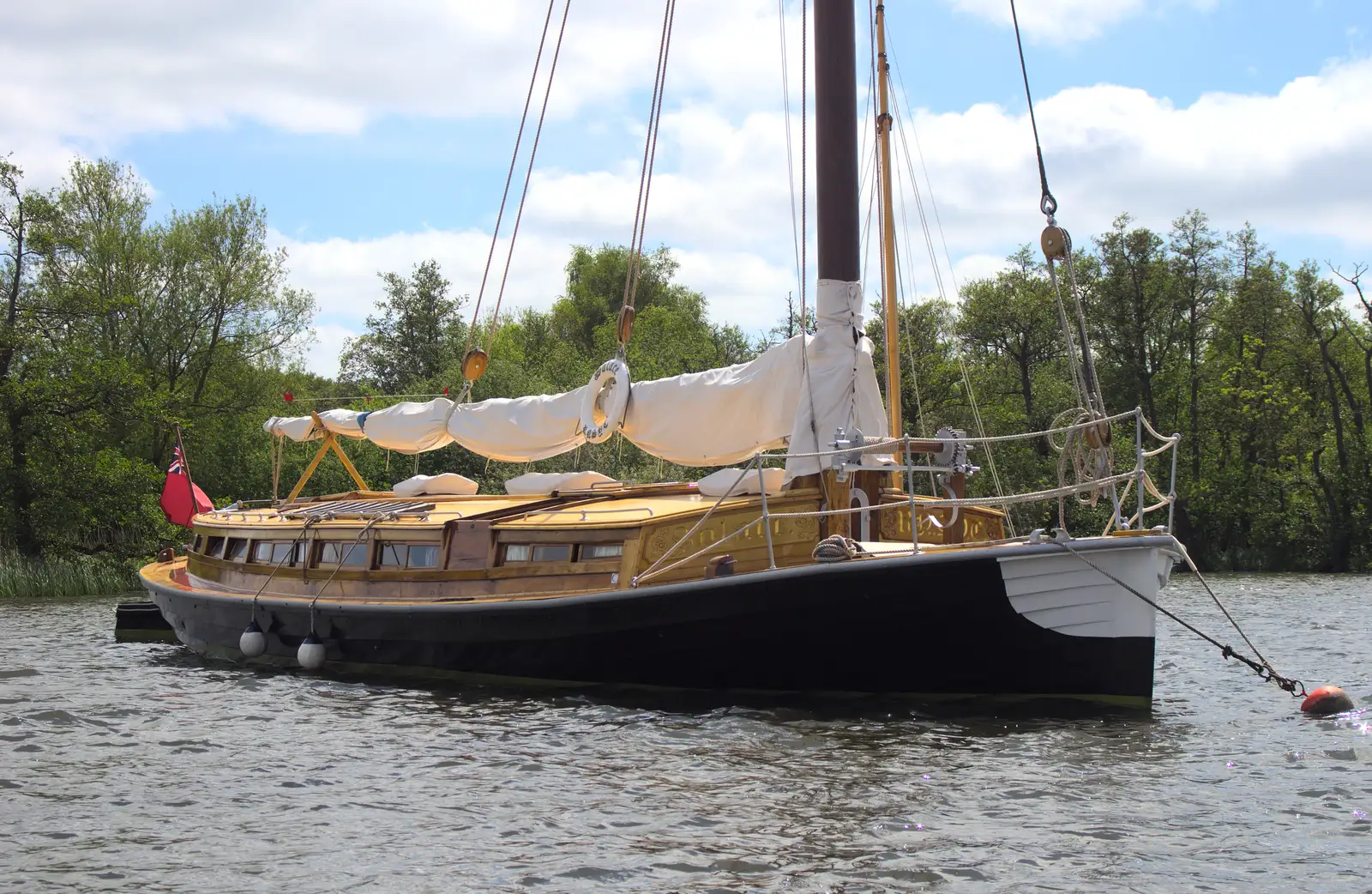 A close-up of Solace the Wherry, from A Trip on the Norfolk Broads, Wroxham, Norfolk - 25th May 2013