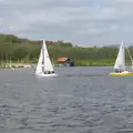 Dinghies scud about on Wroxham Broad, A Trip on the Norfolk Broads, Wroxham, Norfolk - 25th May 2013