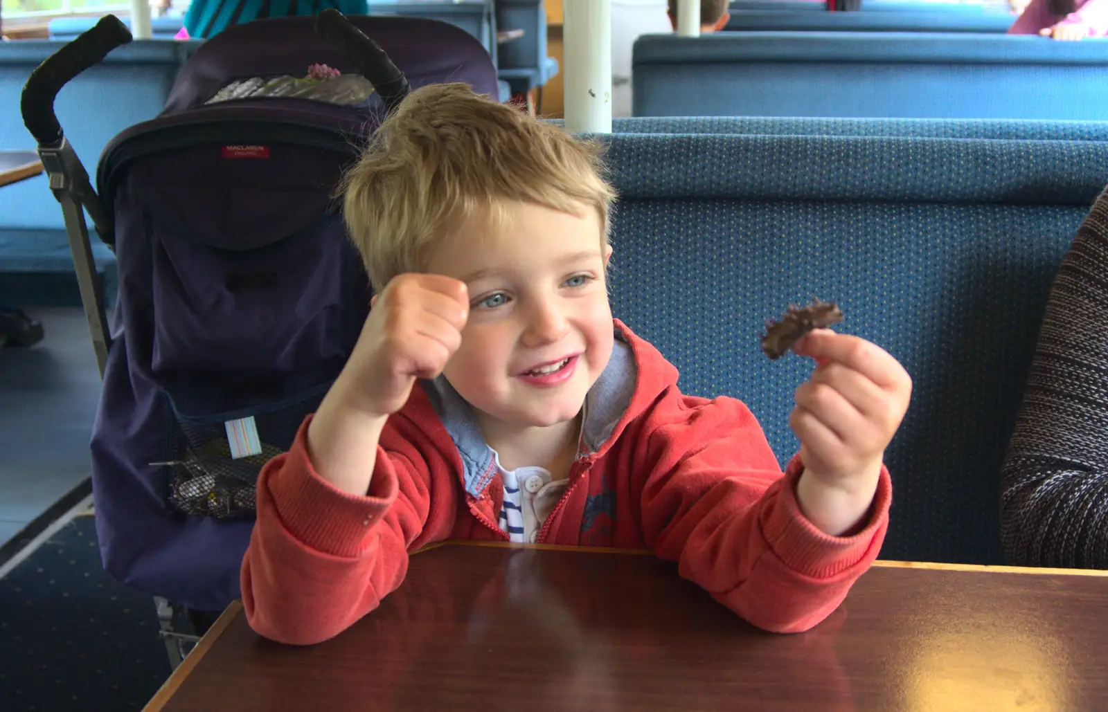 Fred inspects an old spiky chestnut case, from A Trip on the Norfolk Broads, Wroxham, Norfolk - 25th May 2013