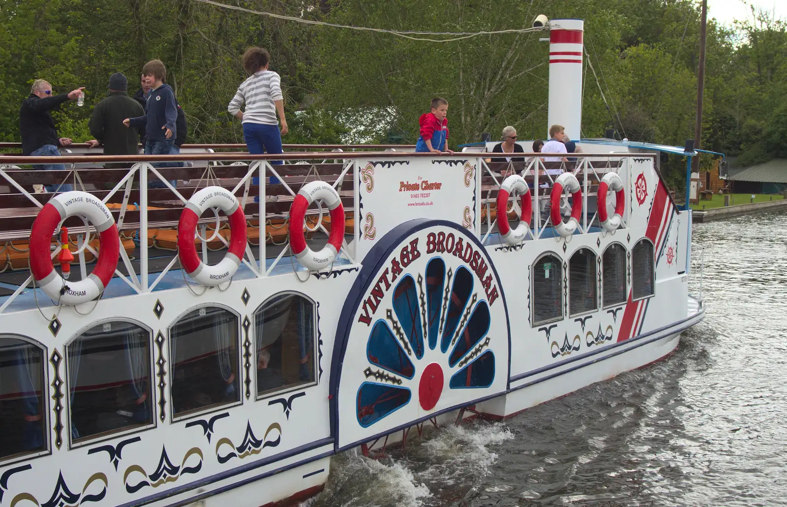 The Vintage Broadsman burns us out, from A Trip on the Norfolk Broads, Wroxham, Norfolk - 25th May 2013