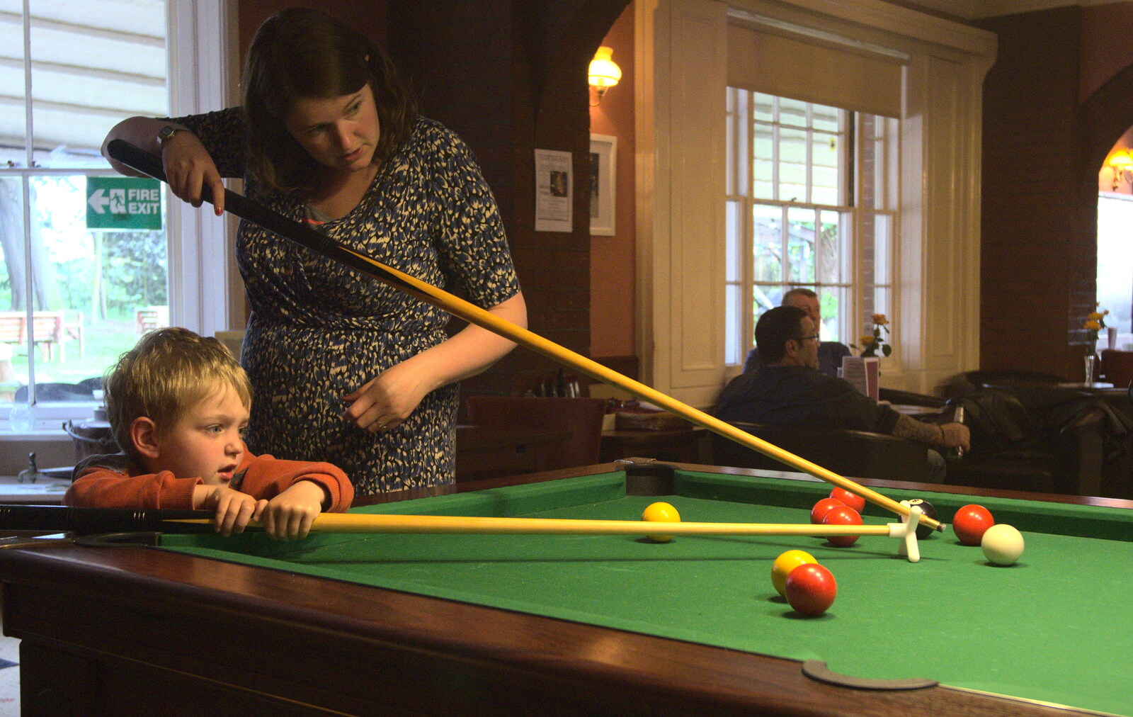 Fred helps out with a spot of pool from A Trip on the Norfolk Broads, Wroxham, Norfolk - 25th May 2013