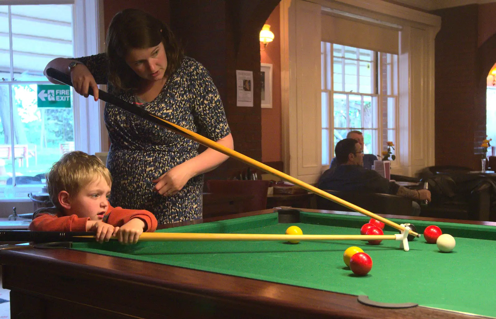 Fred helps out with a spot of pool, from A Trip on the Norfolk Broads, Wroxham, Norfolk - 25th May 2013