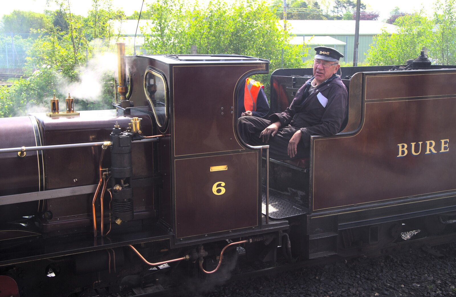 The engine driver on 'Blickling Hall' from The Bure Valley Railway, Aylsham, Norfolk - 26th May 2013