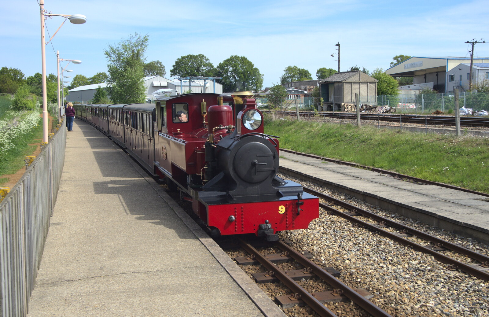 The mini train waits at the platform from The Bure Valley Railway, Aylsham, Norfolk - 26th May 2013