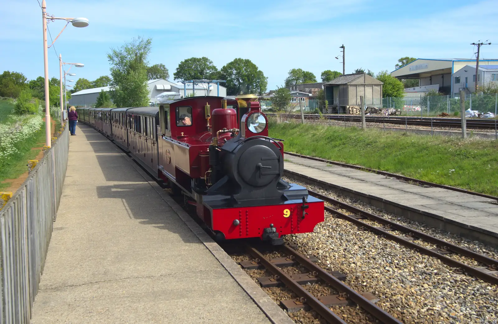 The mini train waits at the platform, from The Bure Valley Railway, Aylsham, Norfolk - 26th May 2013