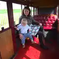 Harry and Isobel in the carriage, The Bure Valley Railway, Aylsham, Norfolk - 26th May 2013