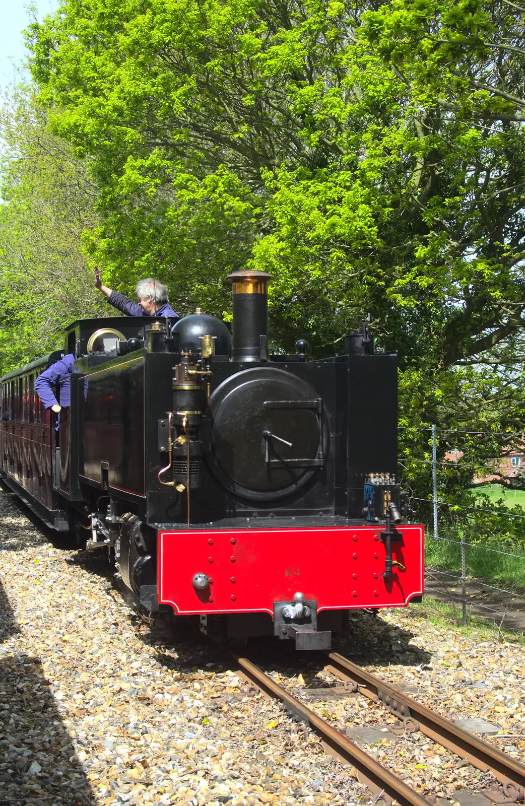 We pass the other train, from The Bure Valley Railway, Aylsham, Norfolk - 26th May 2013