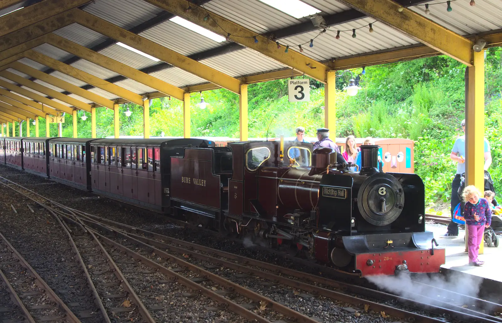 The Blickling Hall steams up, from The Bure Valley Railway, Aylsham, Norfolk - 26th May 2013