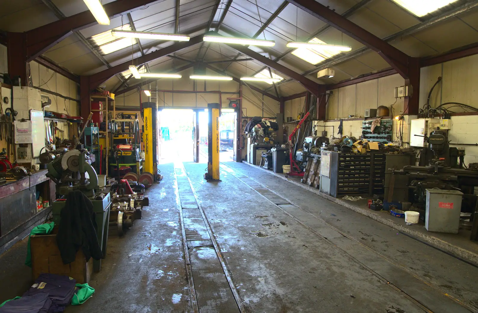 Cool engine sheds at Aylsham, from The Bure Valley Railway, Aylsham, Norfolk - 26th May 2013