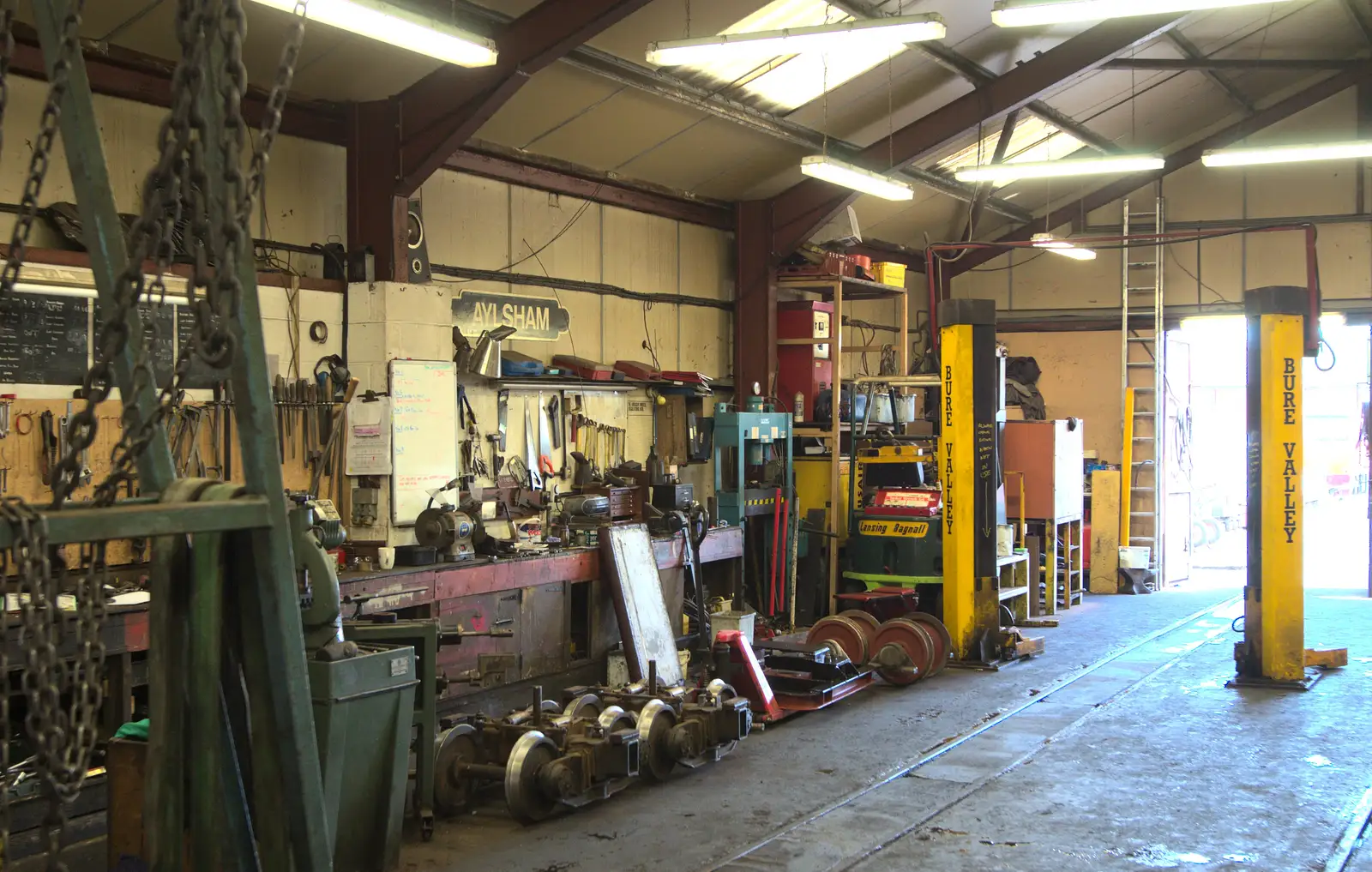 The engineering sheds at Aylsham Station, from The Bure Valley Railway, Aylsham, Norfolk - 26th May 2013